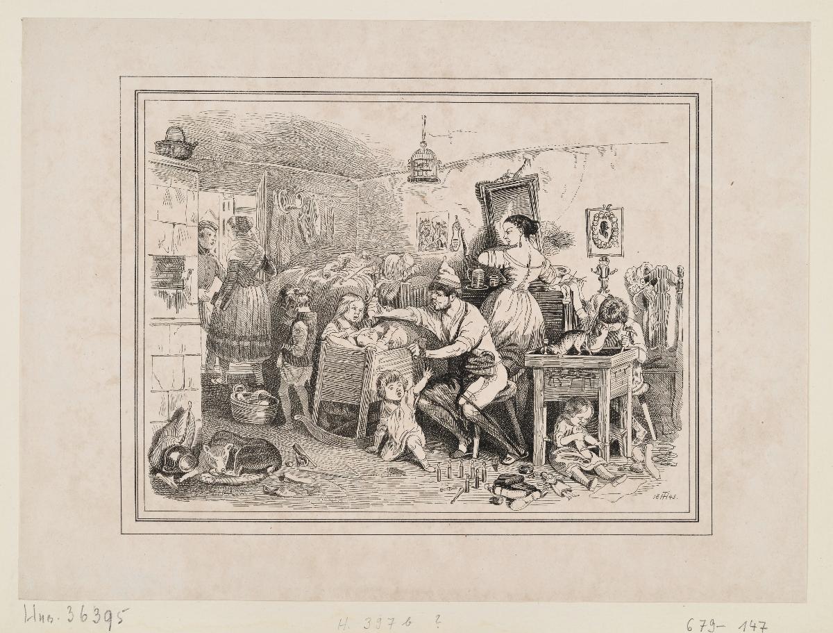 Cyprian Pfriem als Gatte, Vater und bürgerlicher Schuhmacher (Liederliche Wirtschaft)