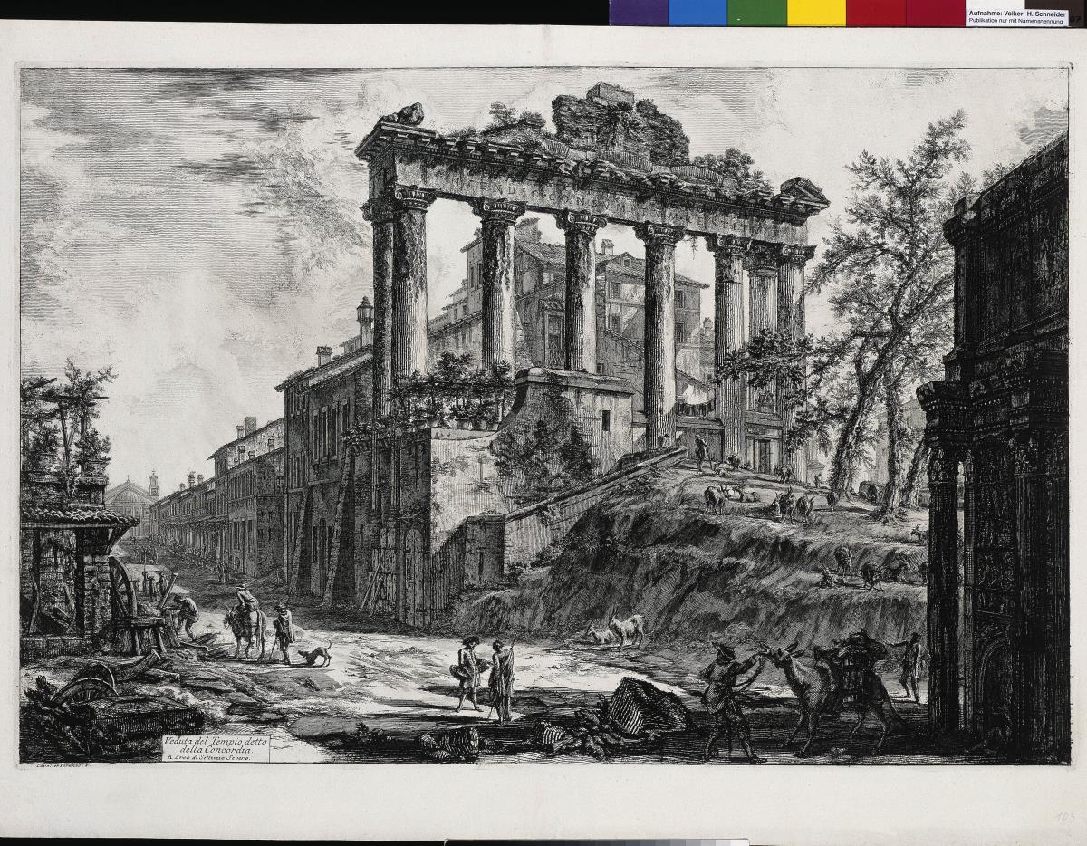 Ansicht des Concordia-Tempels (aus: Vedute di Roma)
