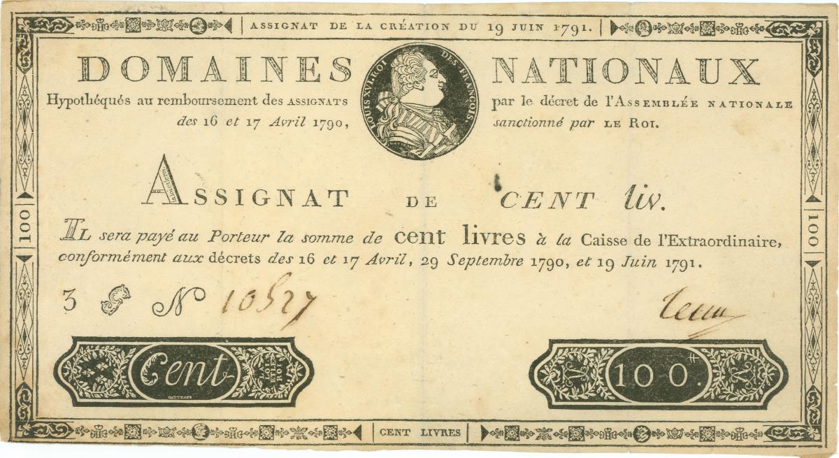 Frankreich: 100 Livres 1791