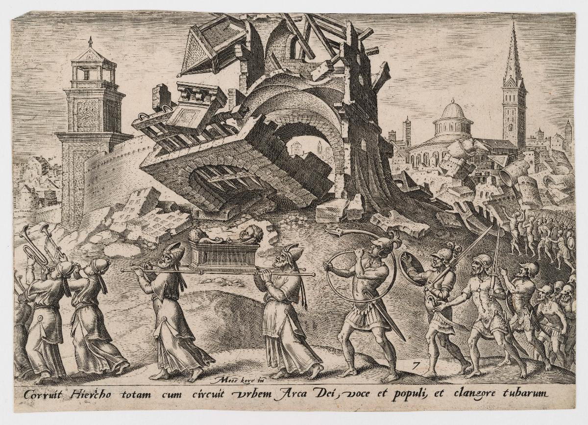 Die Zerstörung Jerichos (Jos 6:12-20), Blatt 7 aus der Folge "Die Unglücke des jüdischen Volkes"