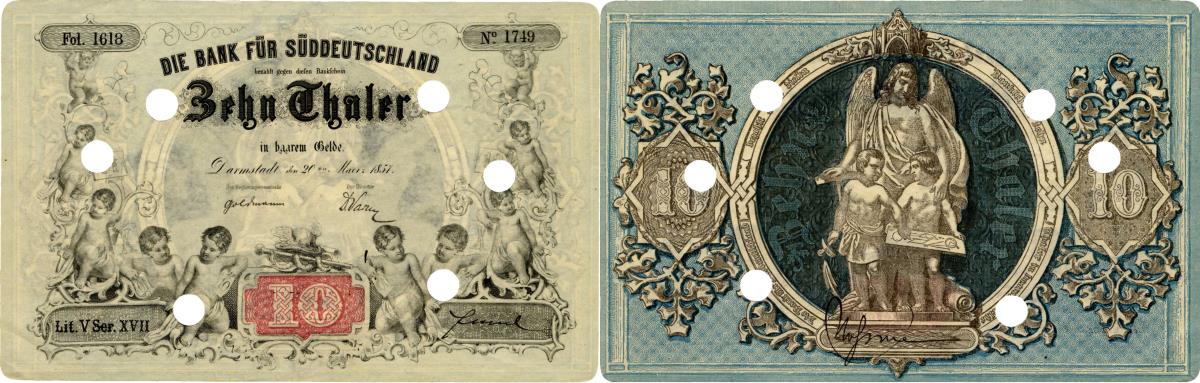 Bank für Süddeutschland: 10 Thaler 1857