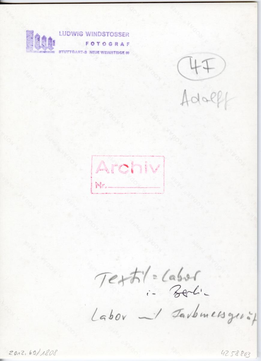 J.F. Adolff AG, Im Berliner Labor