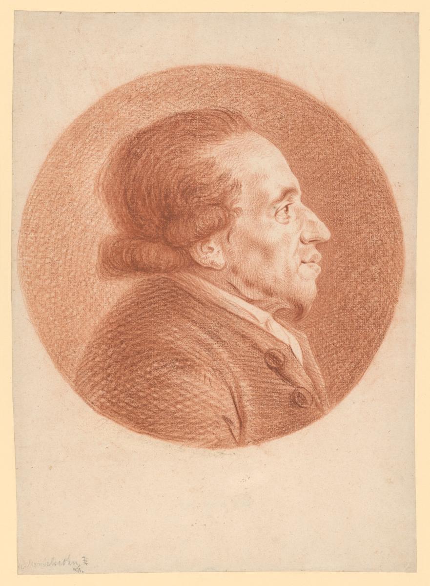 Moses Mendelssohn nach rechts im Rund