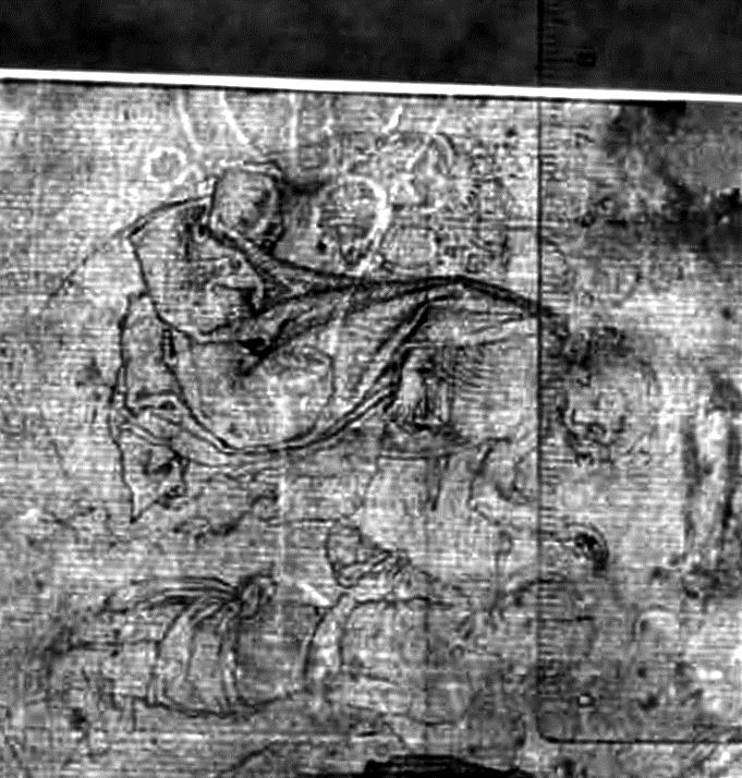 Taufe Christi im Rund, darunter das Wappen der Fürleger