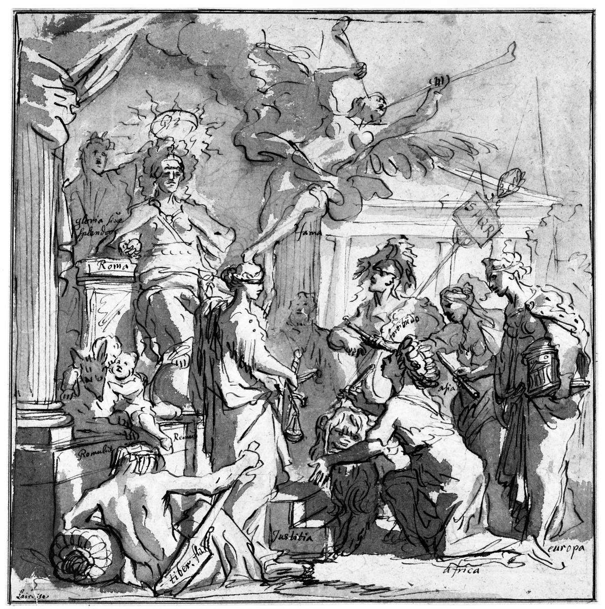 Huldigung vor der Stadt Rom