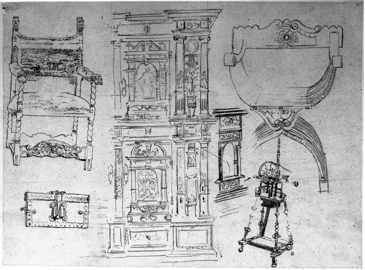 Durchzeichnung nach Renaissancemöbeln