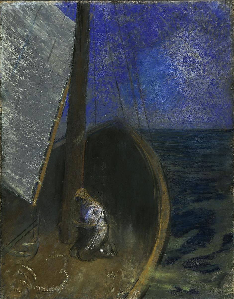 Sainte femme dans une barque