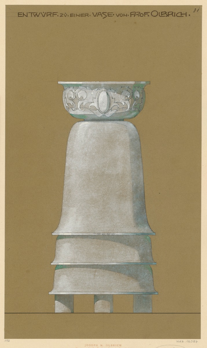 Silberne Blumenvase, Aufriss