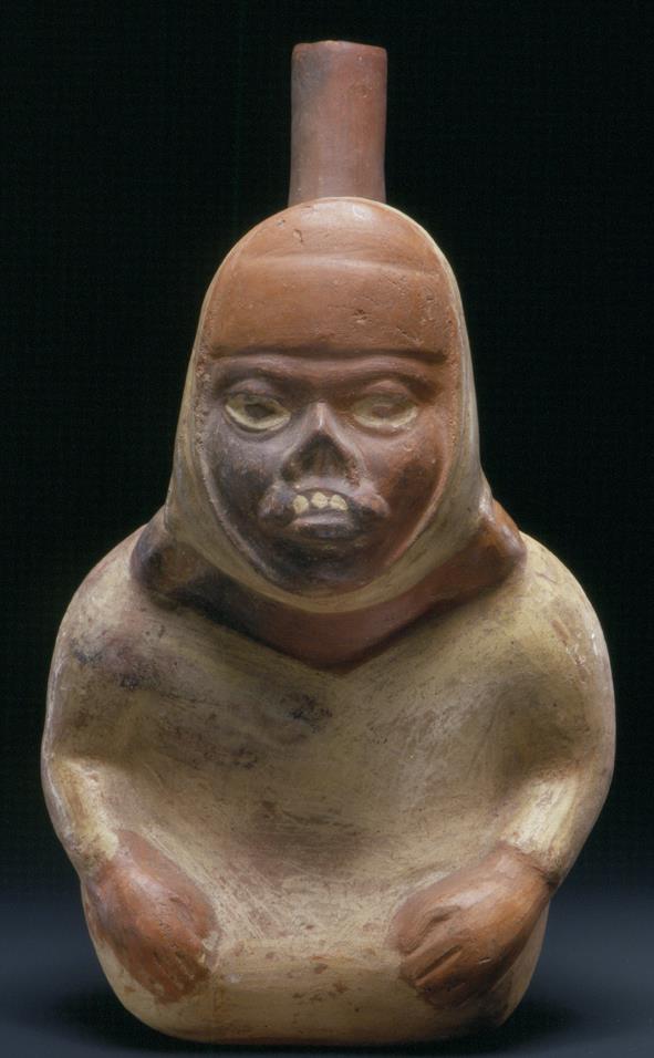 Sitzende anthropomorphe Figur: Krankendarstellung