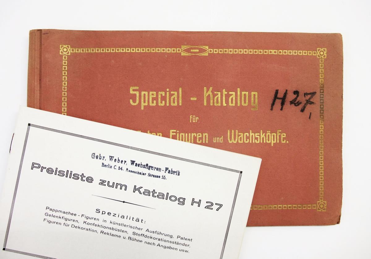 Special-Katalog H 27 für Wachsbüsten, Figuren und Wachsköpfe.