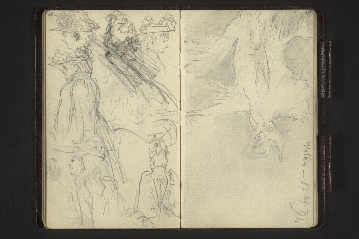 Frauen mit Hut (teils verworfen), Wolkenstudie