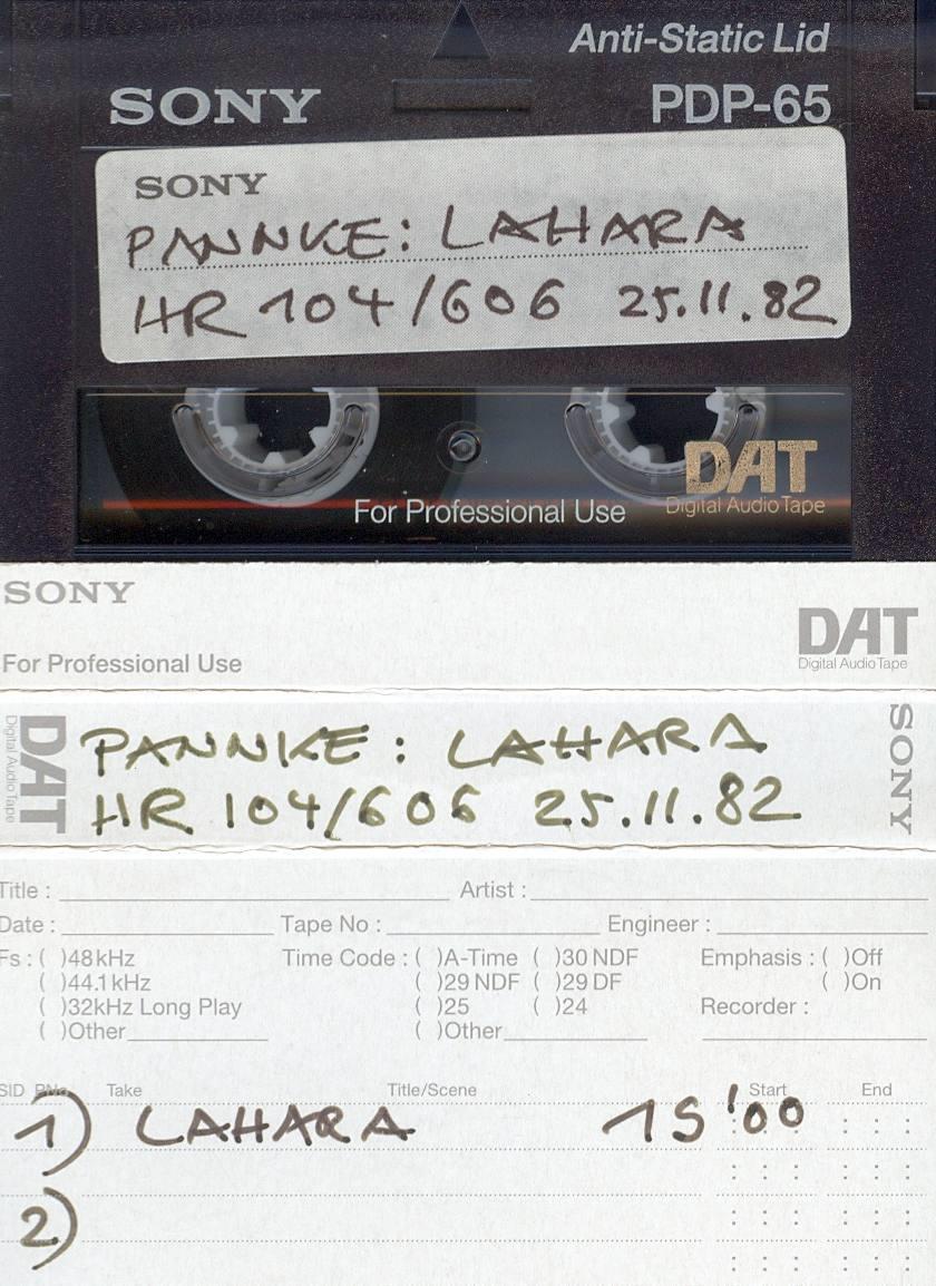 Pannke: Lahara HR 104/606 25.11.02