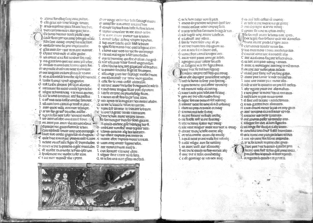 Hüon d'Auvergne, Roman in Versen, geschrieben v. Nicolas Trombeor