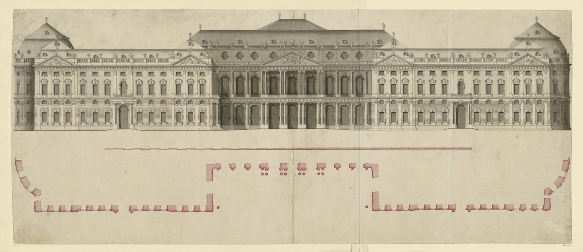 Entwurf für die Stadtfront der Würzburger Residenz