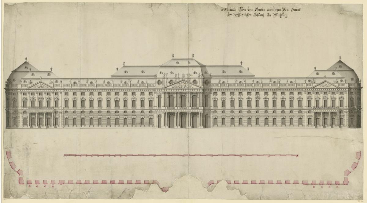 Entwurf für die Gartenfront der Würzburger Residenz