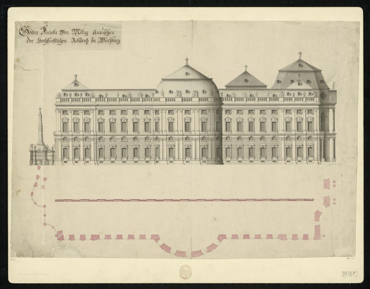 Entwurf für die Südfront der Würzburger Residenz