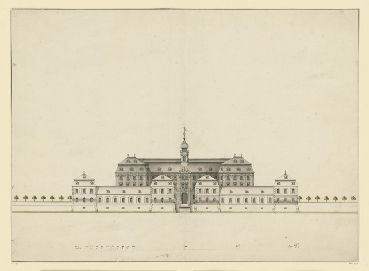 Schloss Werneck, Aufriss der Nordfassade