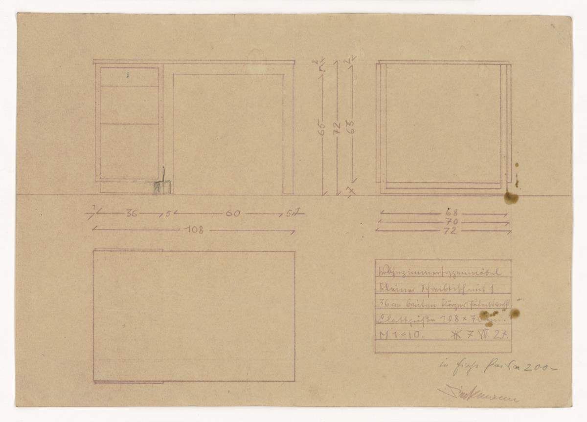 Wohnzimmertypenmöbel, kleiner Schreibtisch (Möbelentwürfe, Schreibtische)