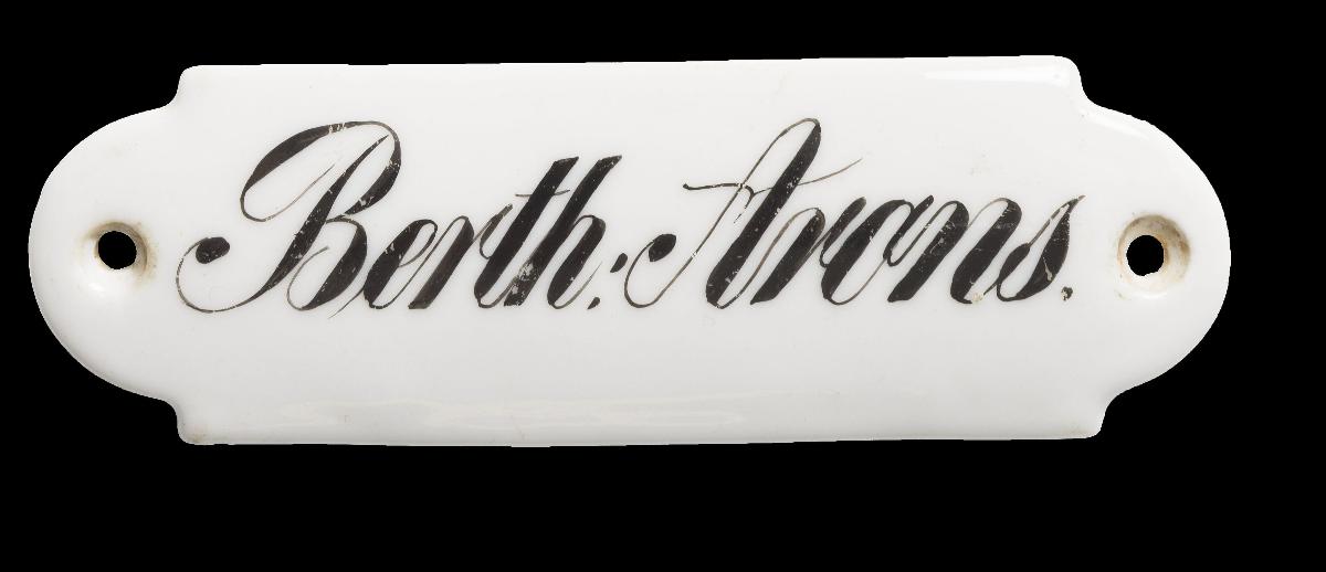 Namensschild "Barth. Arons."