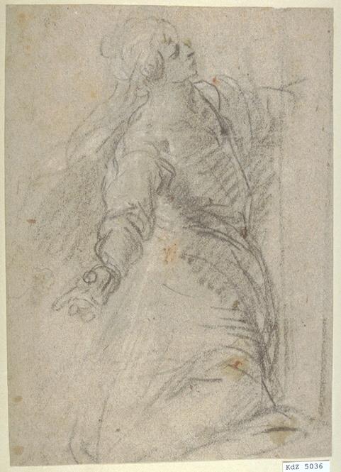 Skizze einer knienden Frau (Studie für die Figur der hl. Maria Magdalena unter dem Kreuz)