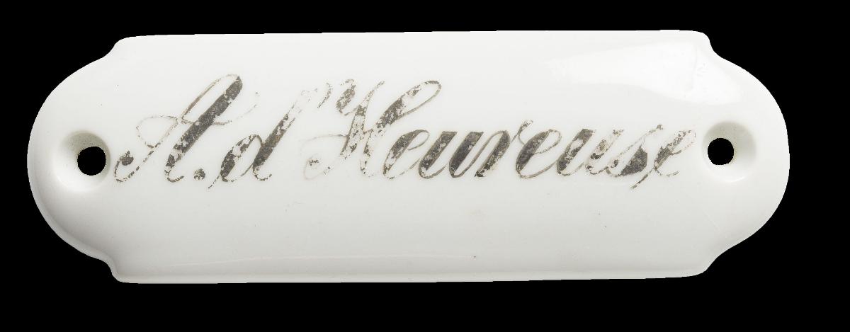 Namensschild "A. d'Heureuse"