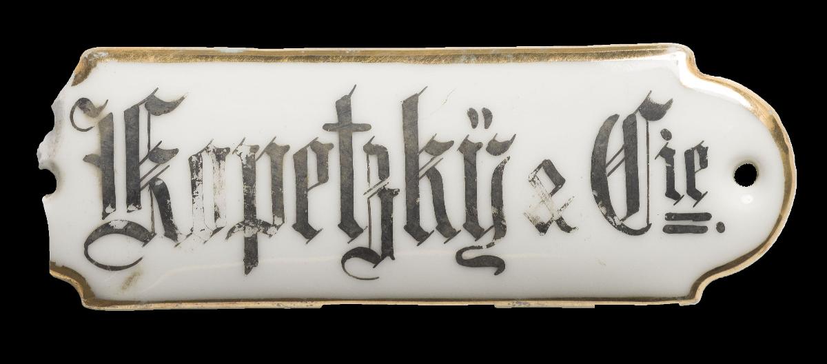 Namensschild "Kopetzky & Cie."
