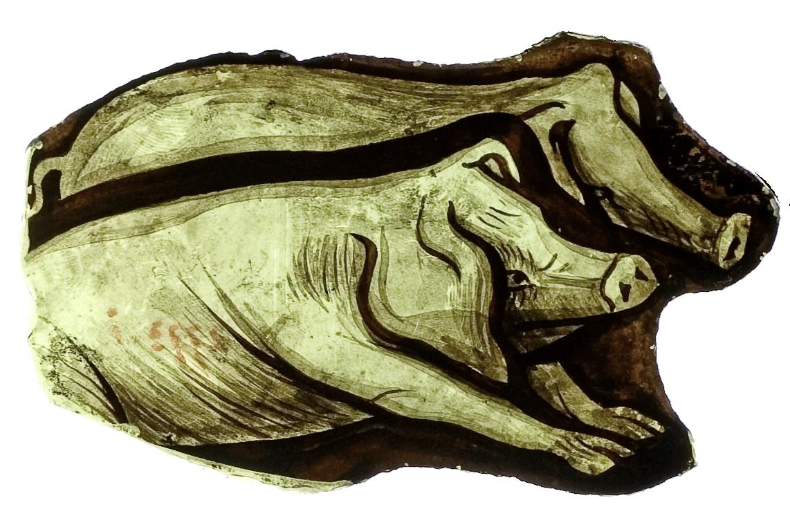 Zwei liegende Schweine
