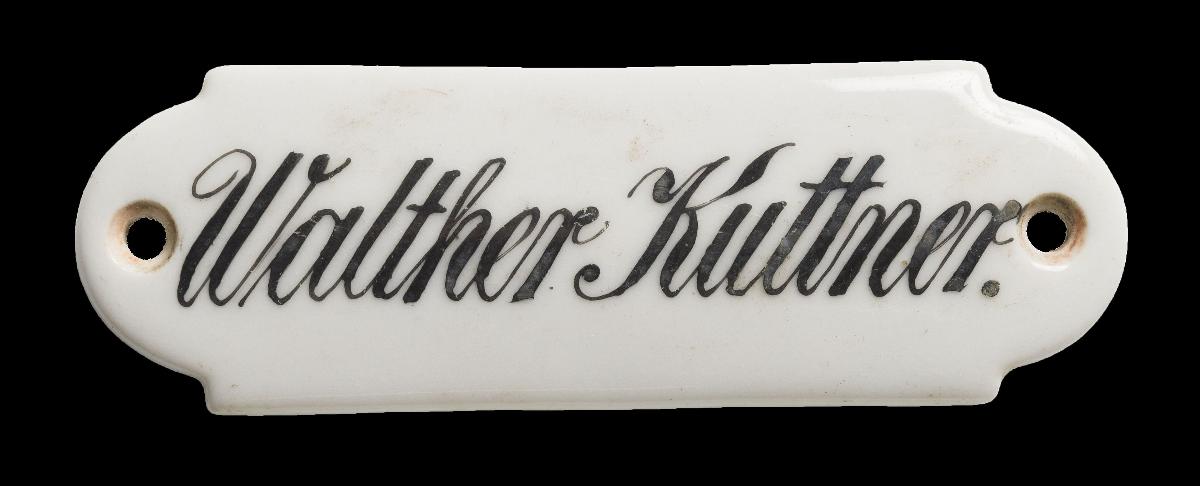 Namensschild "Walther Kuttner."