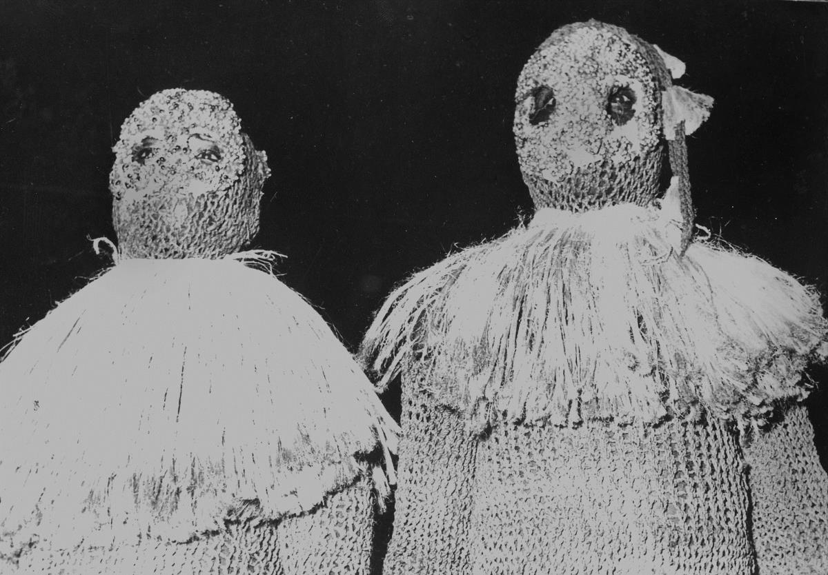 Korhogo. Masques - cagoules des danseurs Sénoufs