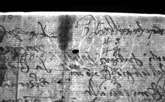 Studien zu einer Grablegung Christi und zu einem Gastmahl in Emmaus, Schriftzüge und Zahlenaufstellungen