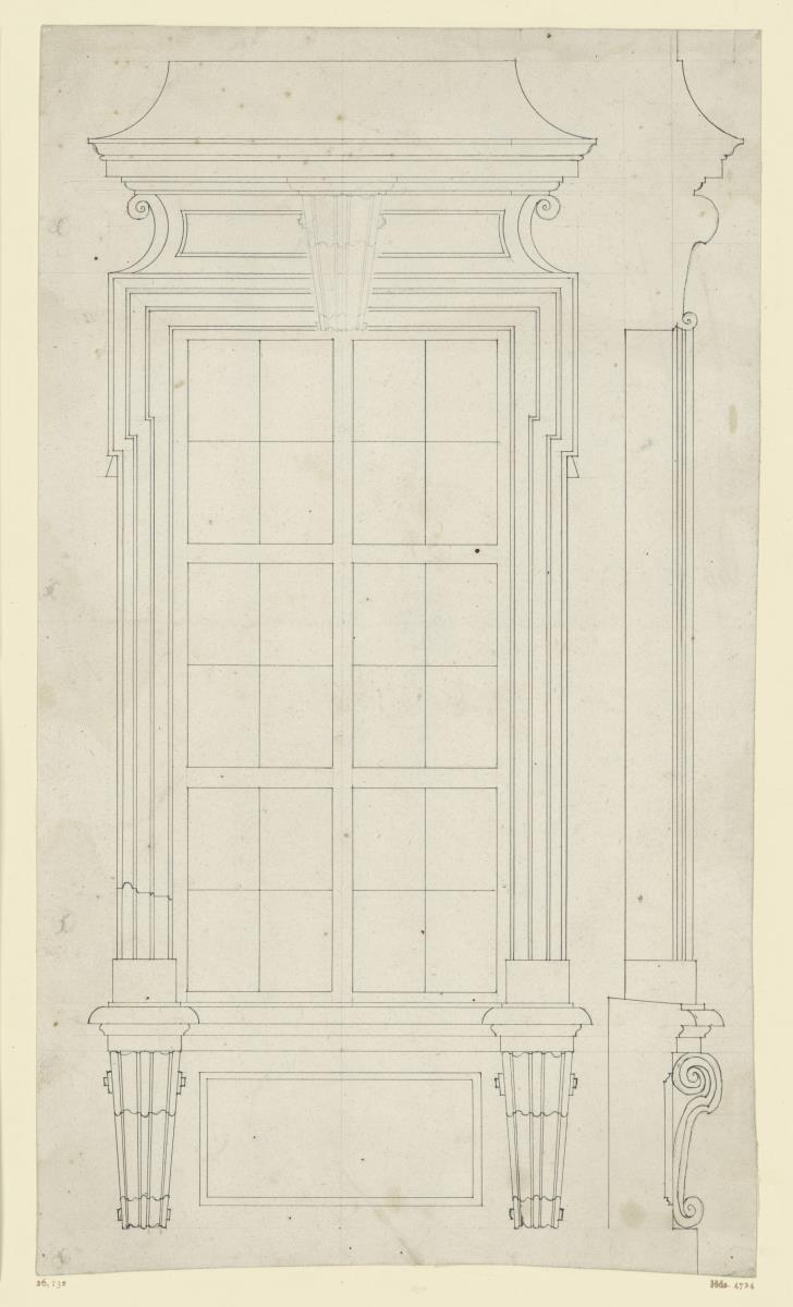 Entwurf für ein Erdgeschossfenster der Würzburger Residenz