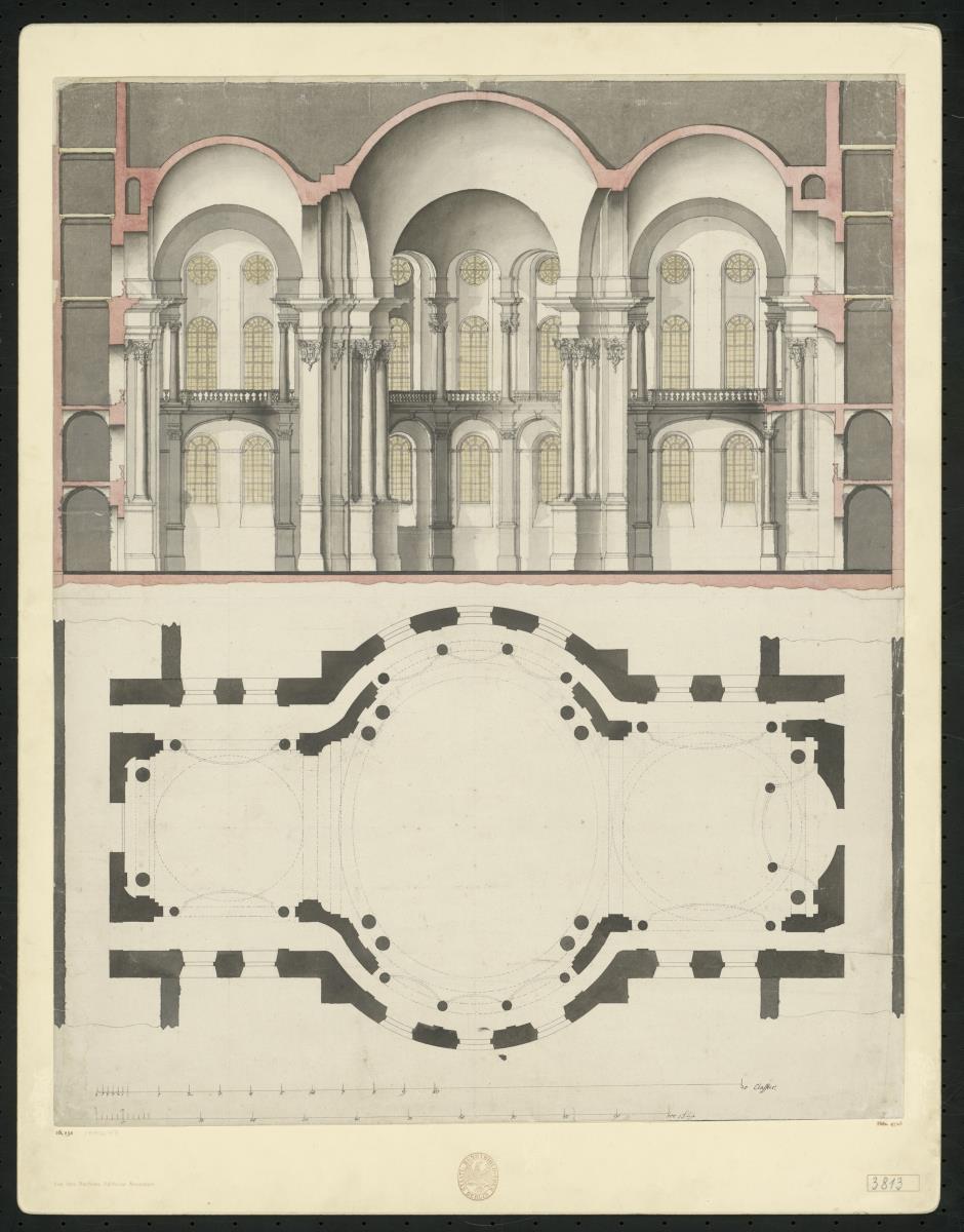 Großes Umbauprojekt der Hofburg Wien, Grundriss und Aufriss der Kirche