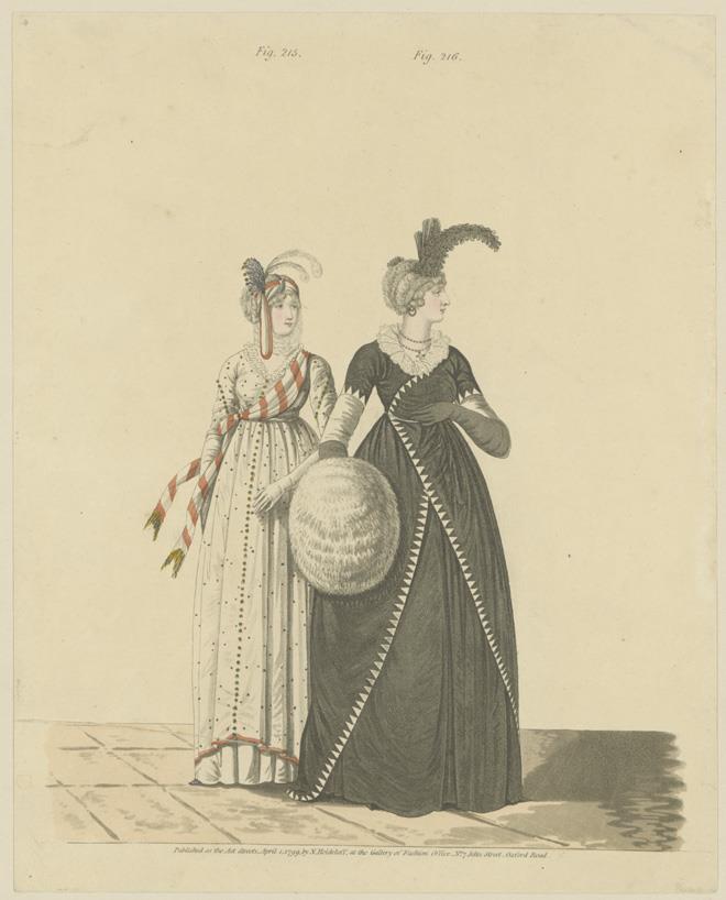 Gallery of Fashion, Fig. 215, 216: Afternoon Dresses
