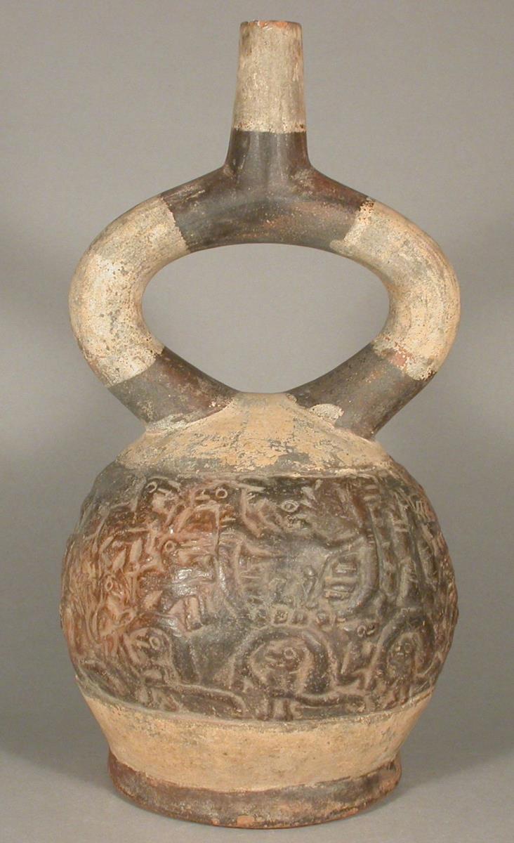 Relief: Szene mit anthropo-zoomorphen Figuren