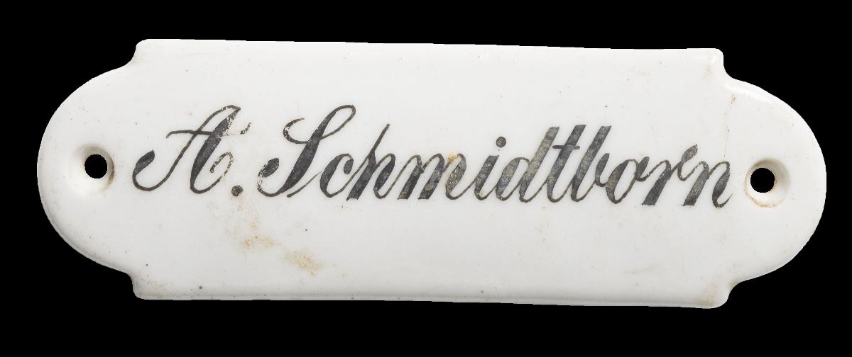 Namensschild "A. Schmidtborn"