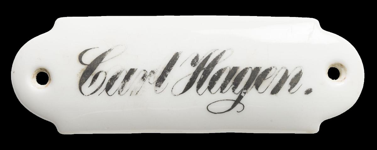 Namensschild "Carl Hagen."