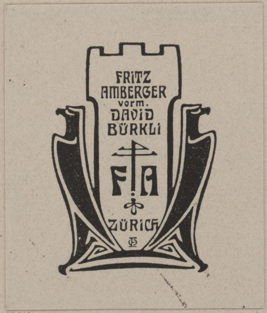 Etikett Fritz Amberger vorm. David Bürkli, Zürich