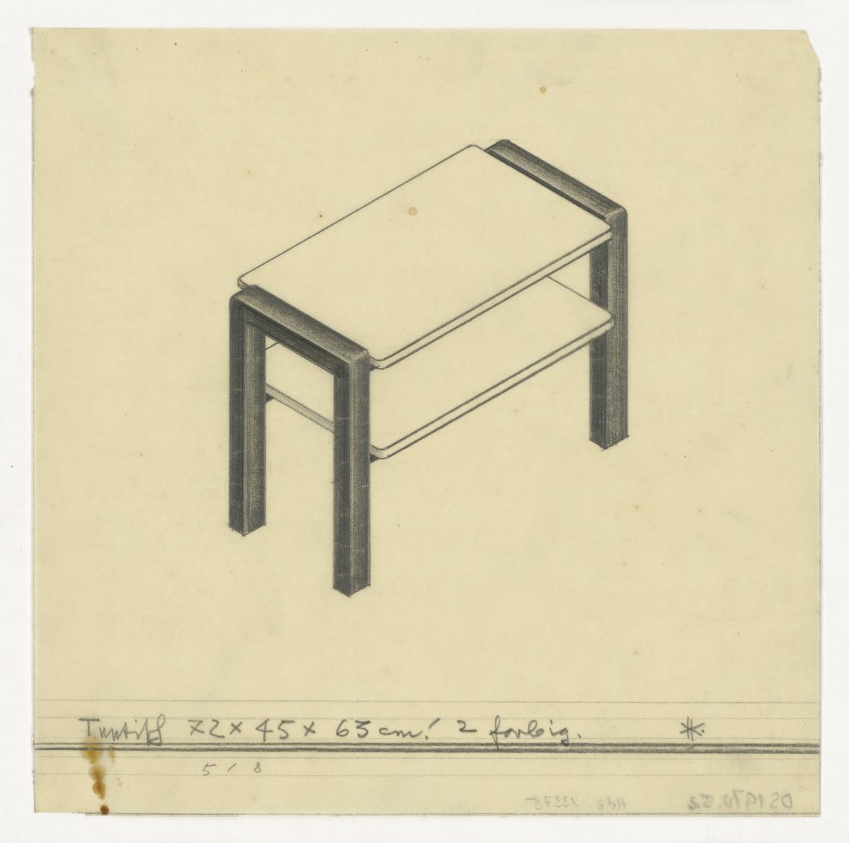 Teetisch mit zwei Platten (Möbelentwürfe, Tische)