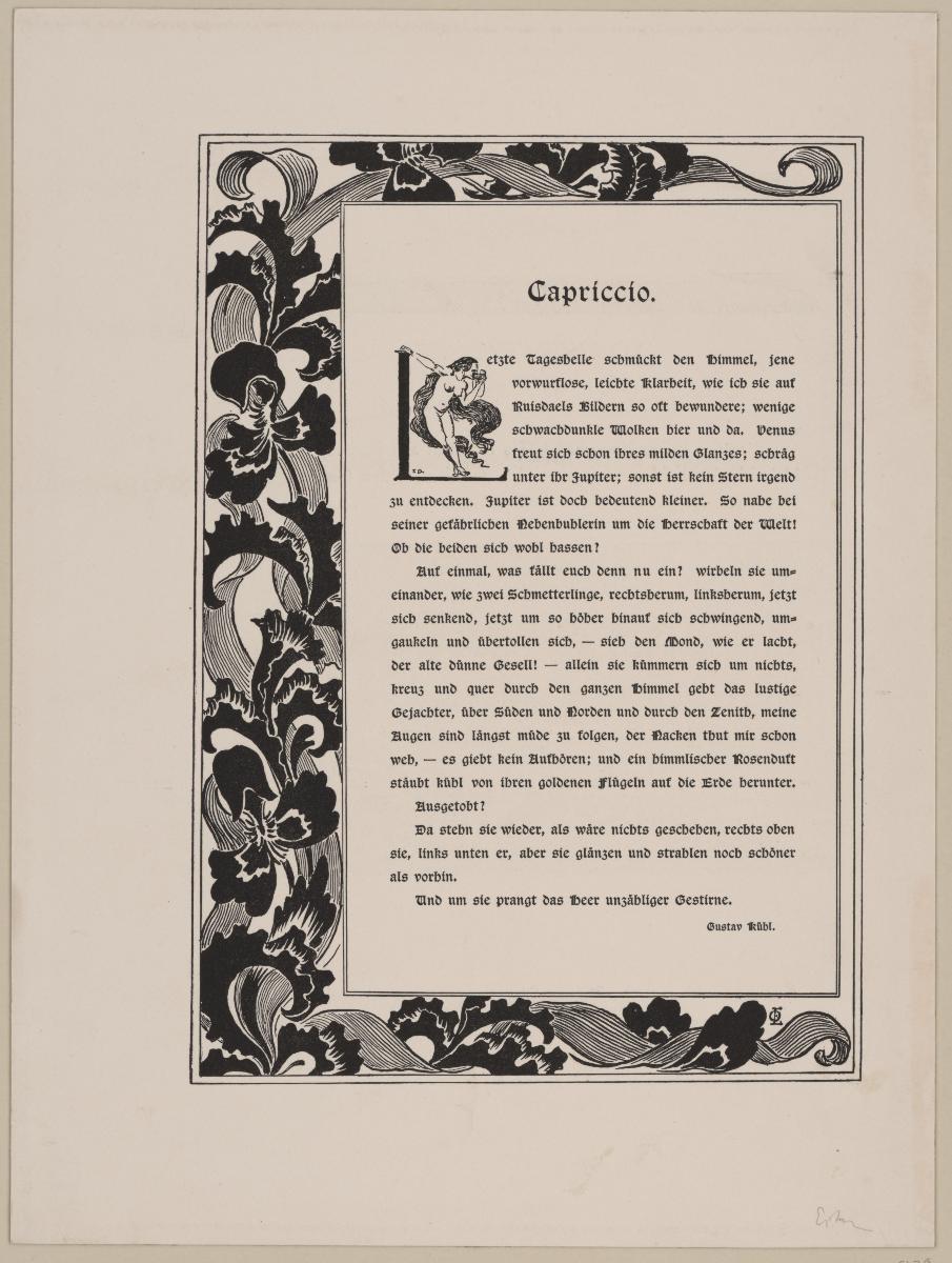 Zierrahmen zu Capriccio von Gustav Kühl