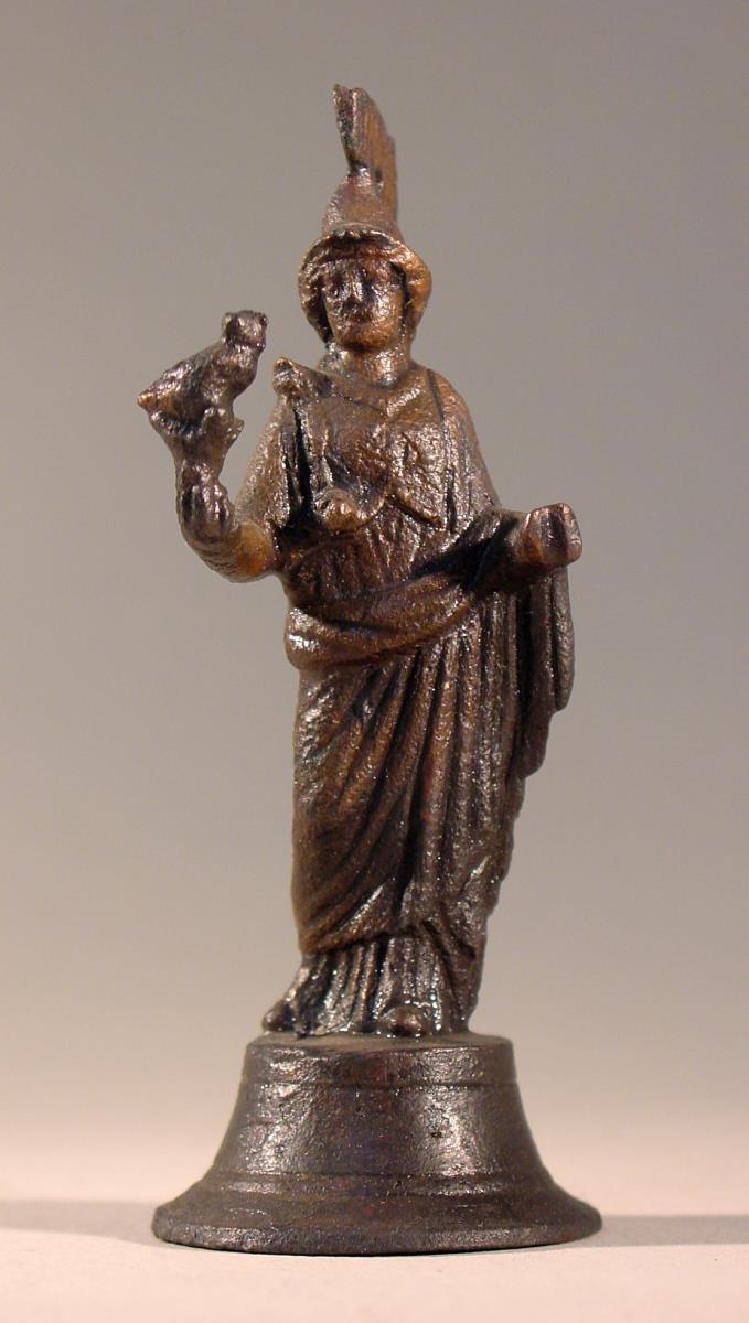 Minervastatuette auf glockenförmiger Basis