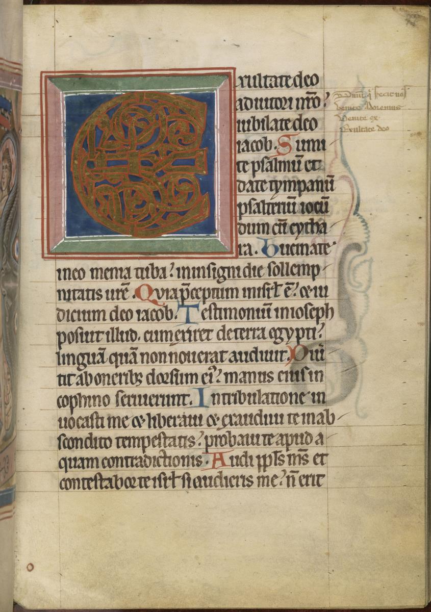 Initiale E zu Ps.80. Thüringisch-sächsisches Psalterium
