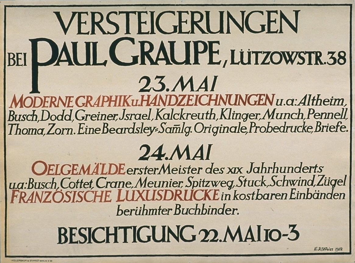 Versteigerungen bei Paul Graupe