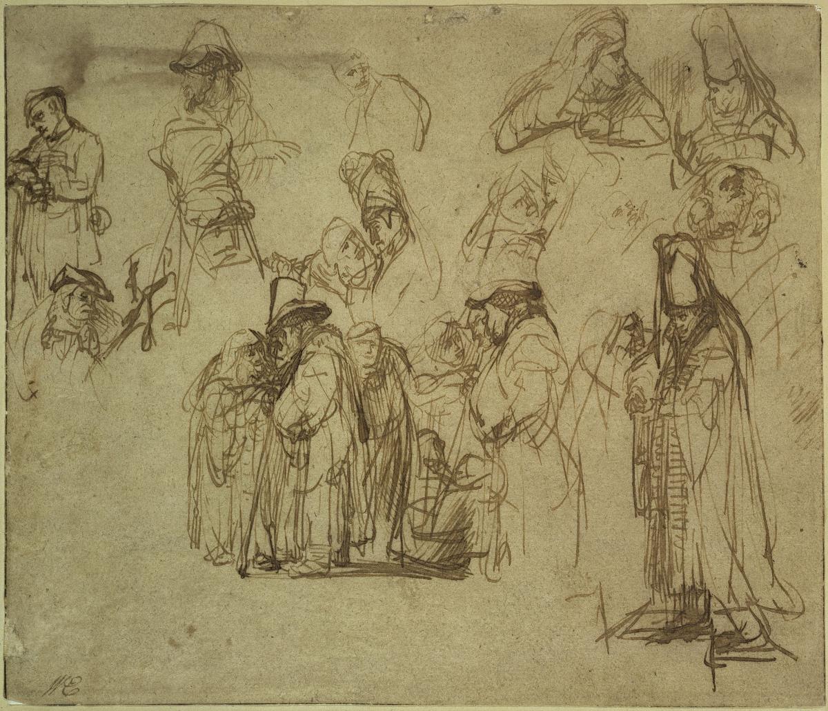 Studie zu dem Gemälde „Die Predigt Johannes des Täufers“