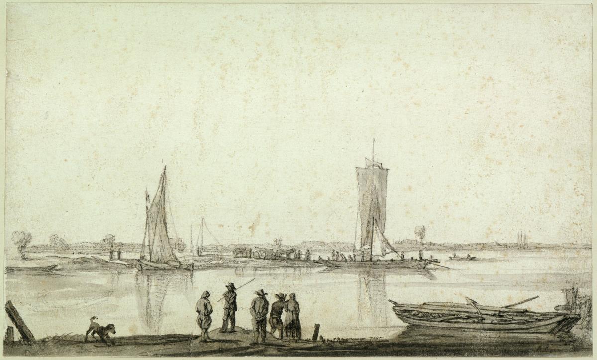 Flußlandschaft mit Booten