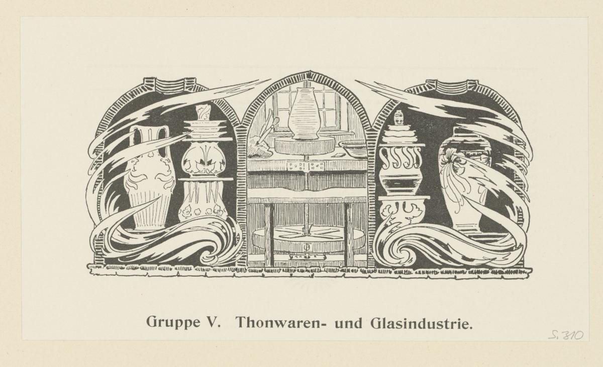Gruppe V. Thonwaren- und Glasindustrie (in Berlin und seine Arbeit, Amtlicher Bericht der Berliner Gewerbe-Ausstellung 1896, S. 310)