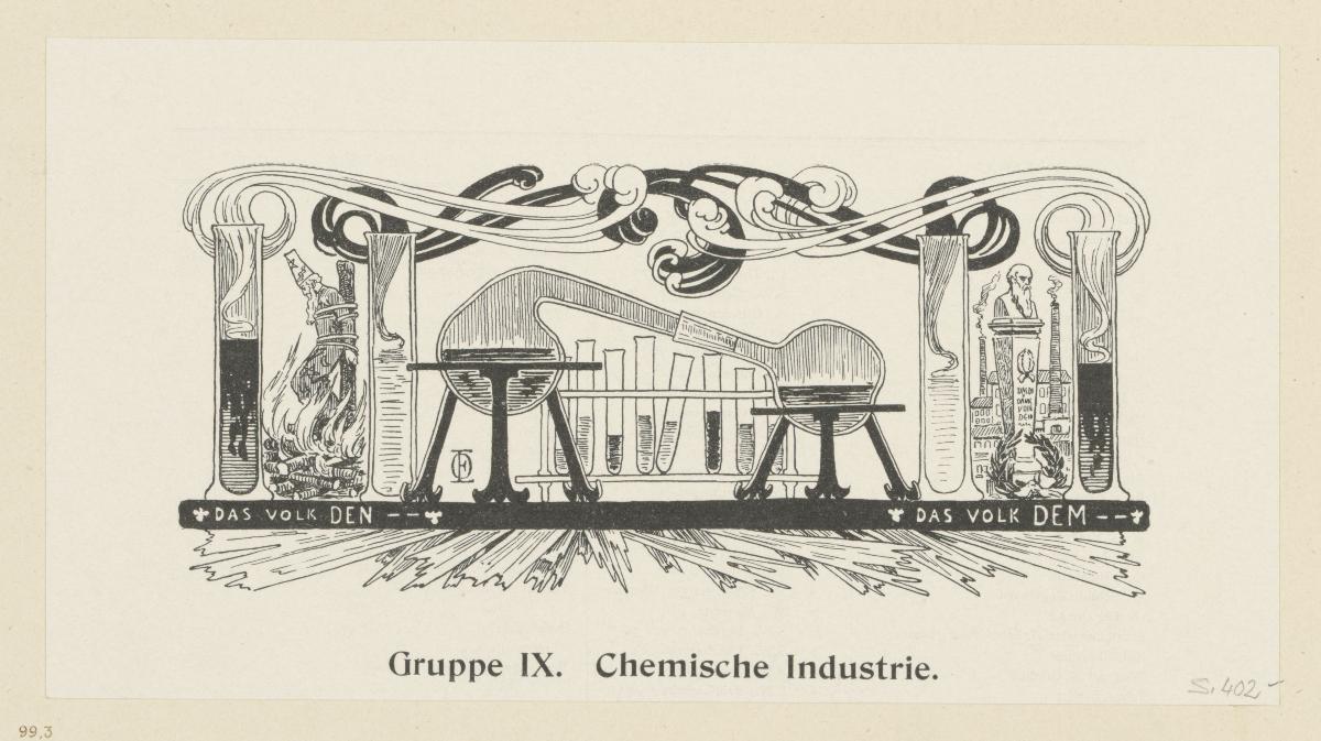 Gruppe IX. Chemische Industrie (in Berlin und seine Arbeit, Amtlicher Bericht der Berliner Gewerbe-Ausstellung 1896, S. 402)