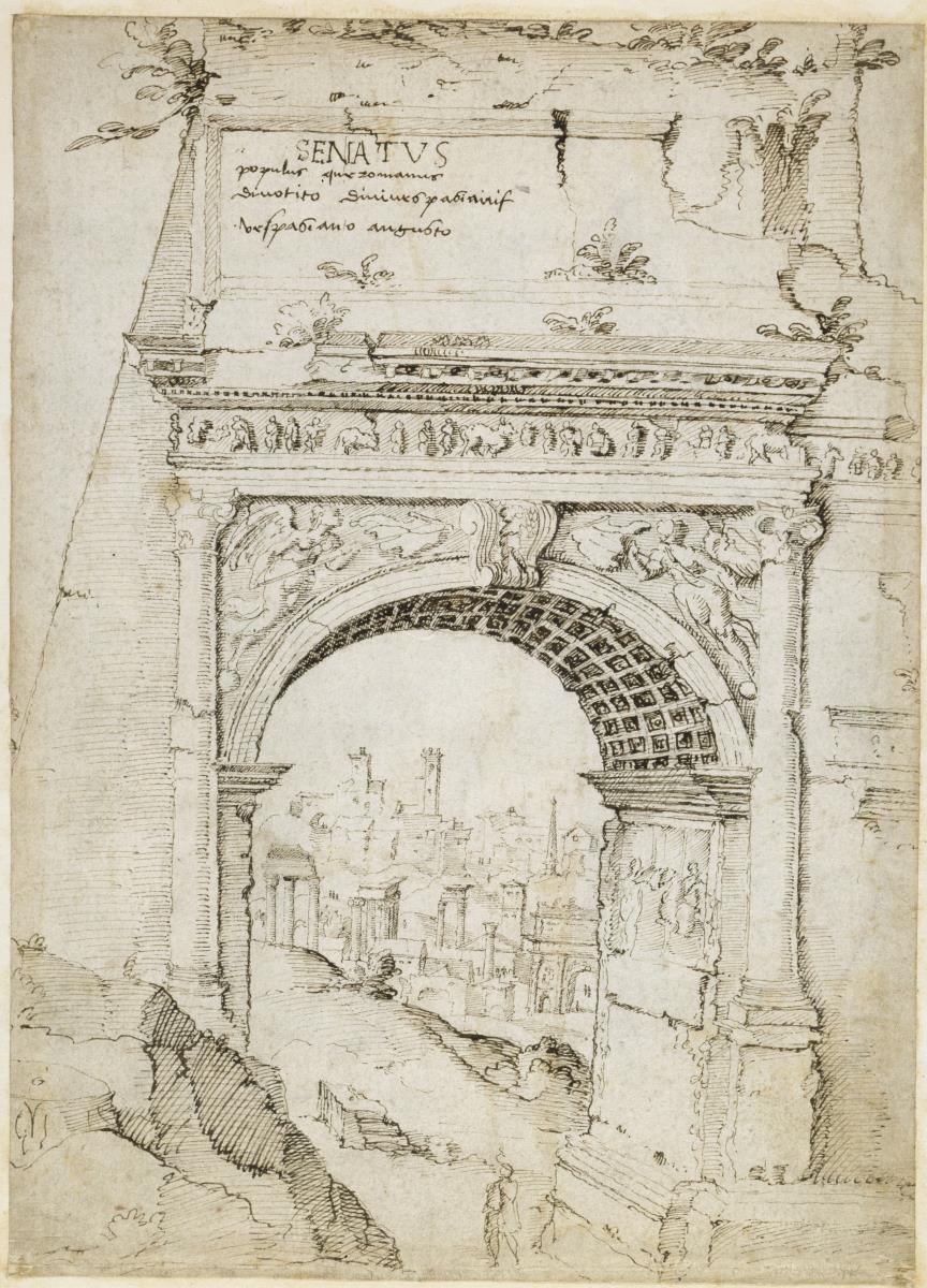Titus-Bogen von Süden mit Durchblick zum Forum Romanum