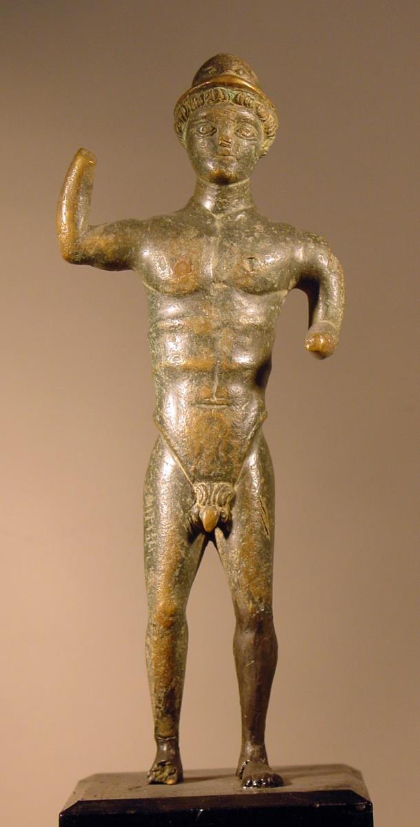 Kriegerstatuette. Jüngling mit Helm