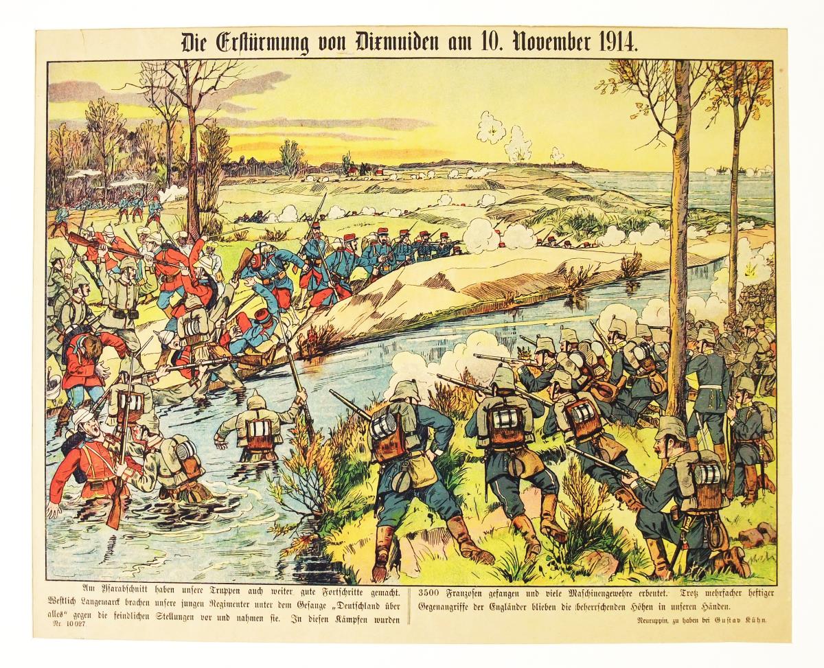Die Erstürmung von Dixmuiden am 10. November 1914.