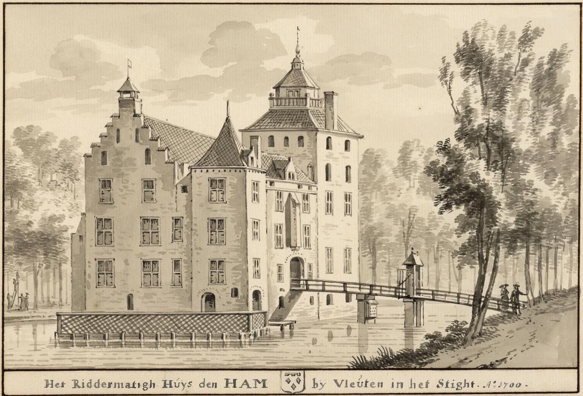 Ansicht des Wasserschlosses Den Ham bei Vleuten